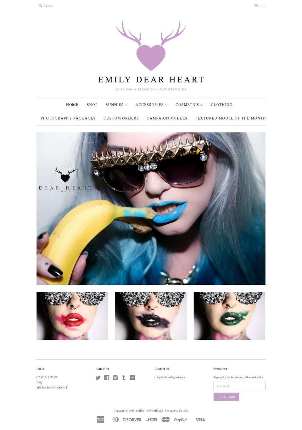 emilydearheart.com — Shopify storefront screenshot