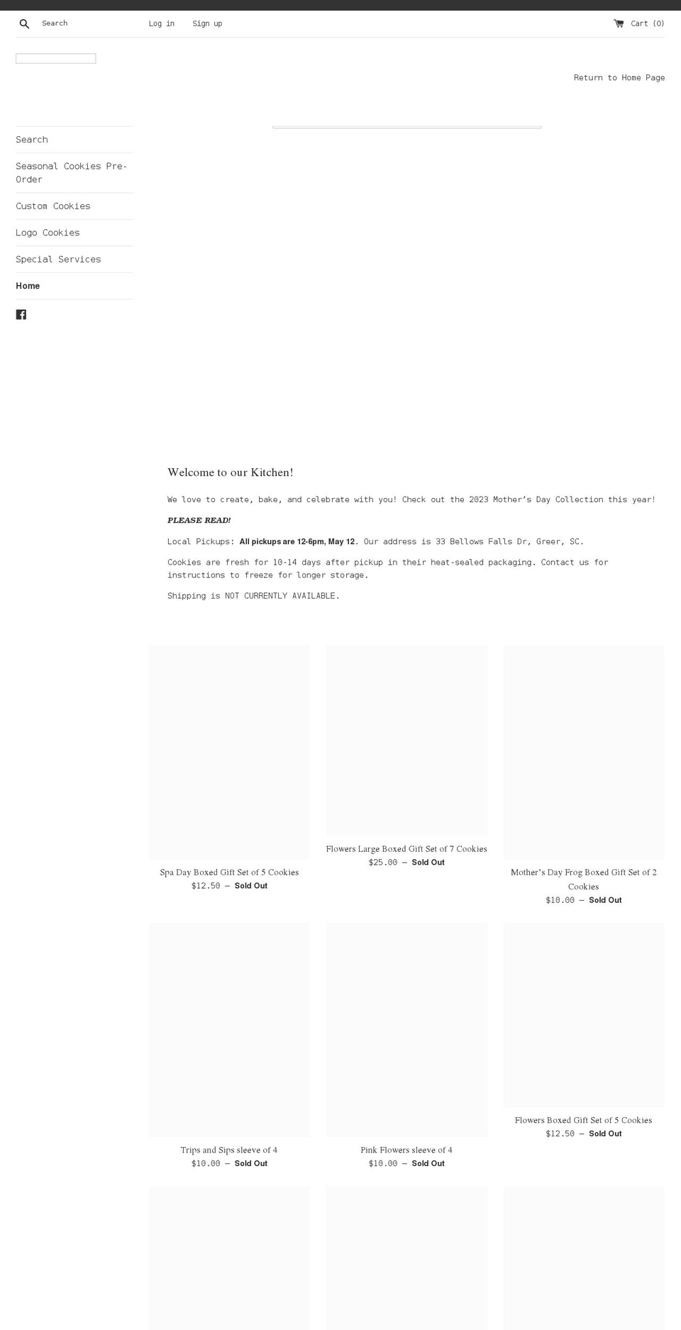 emilyfayecookies.com shopify website screenshot