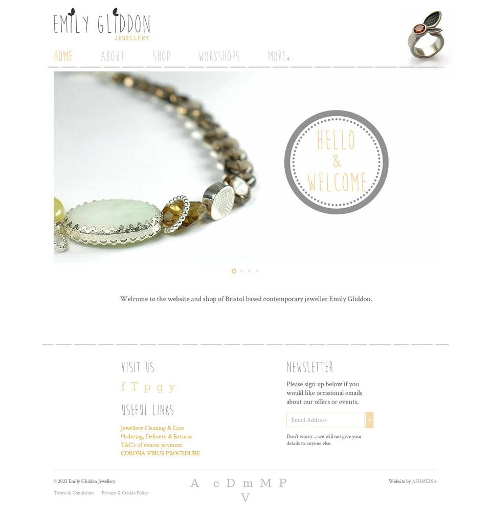 emilygliddon.co.uk shopify website screenshot