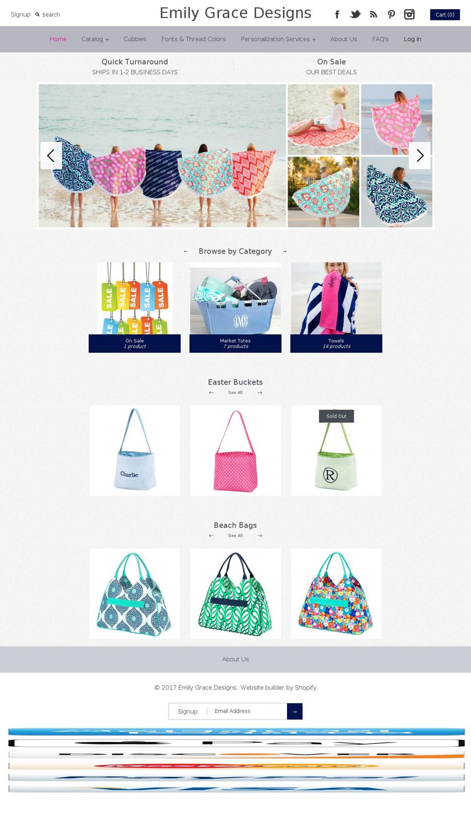 emilygracedesigns.com shopify website screenshot