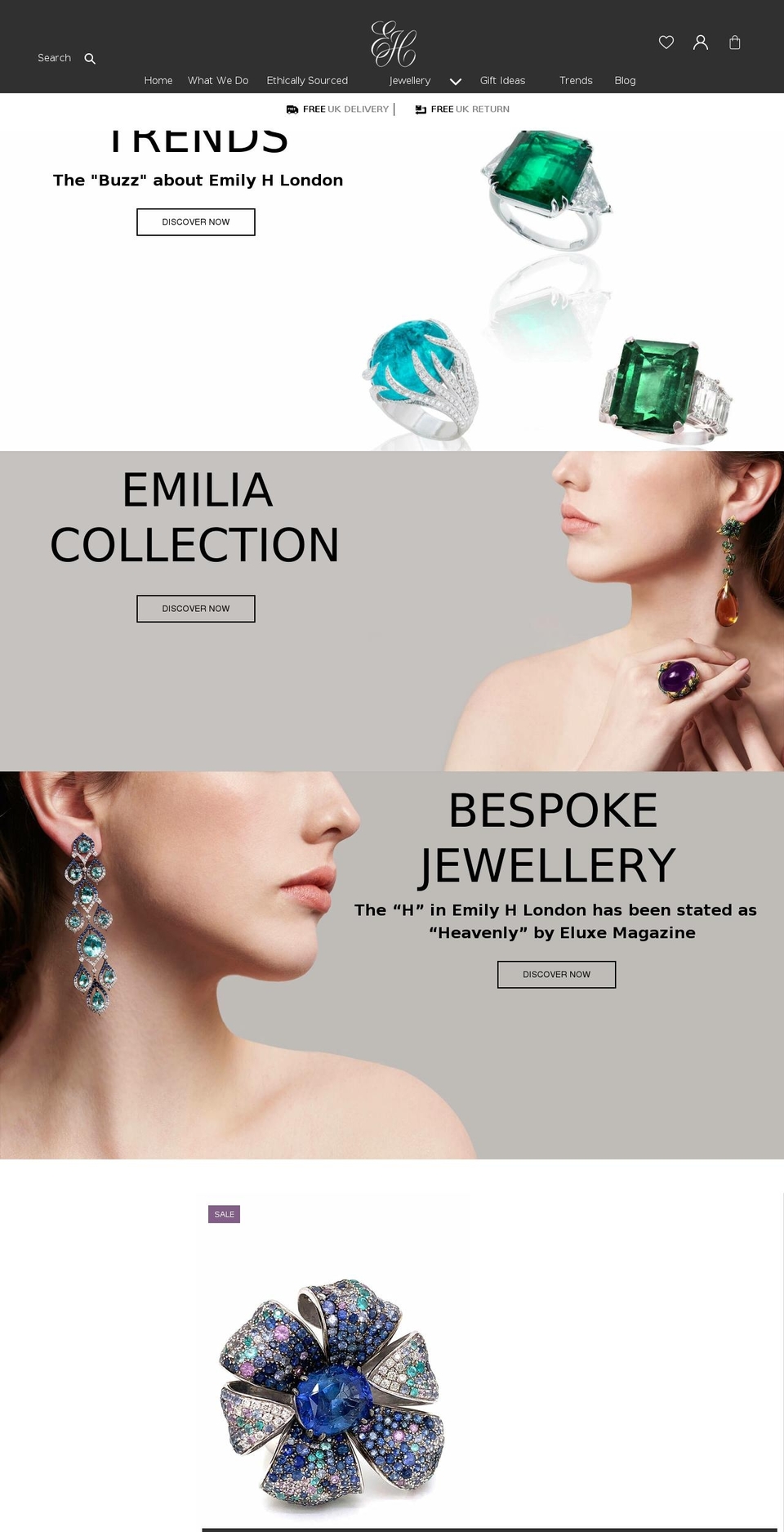 emilyhlondon.co.uk shopify website screenshot