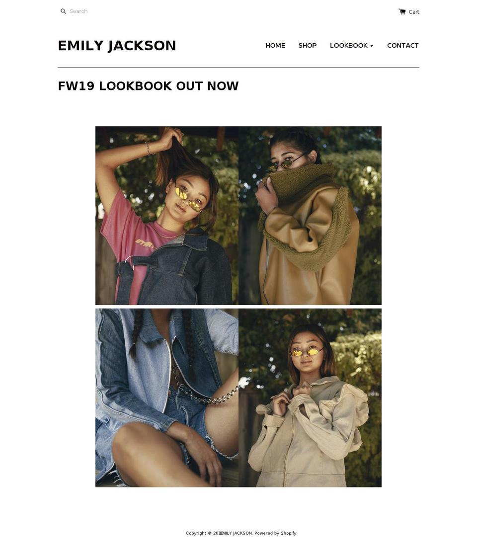 emilyjacksonshop.com — Shopify storefront screenshot