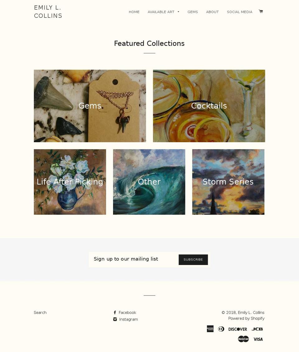 emilylcollins.com — Shopify storefront screenshot