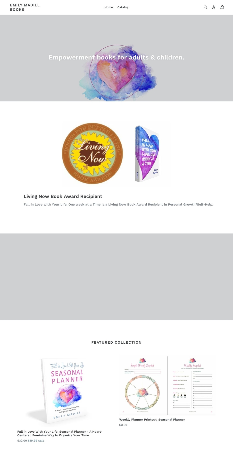 emilymadillbooks.com shopify website screenshot