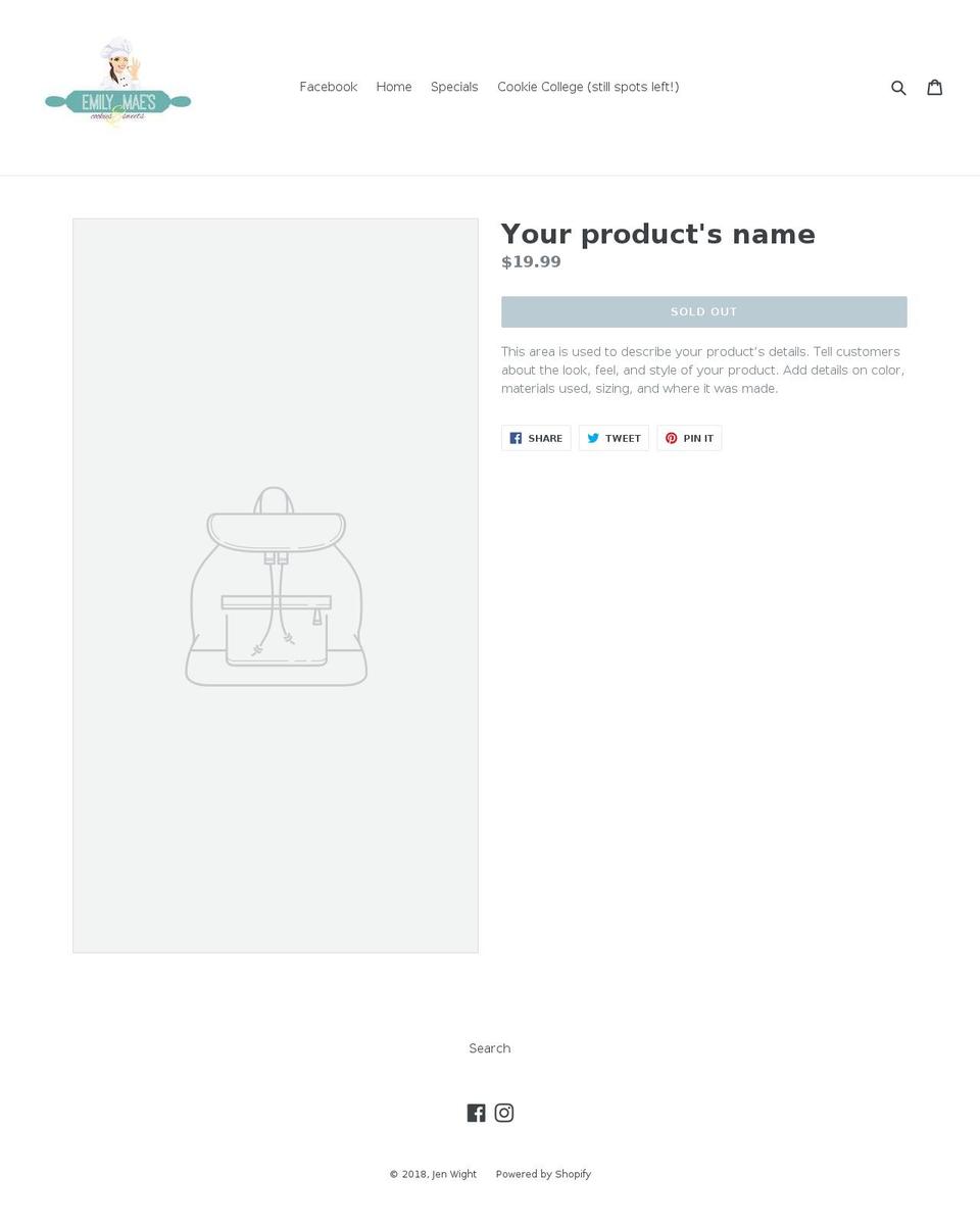 emilymaes.com — Shopify storefront screenshot