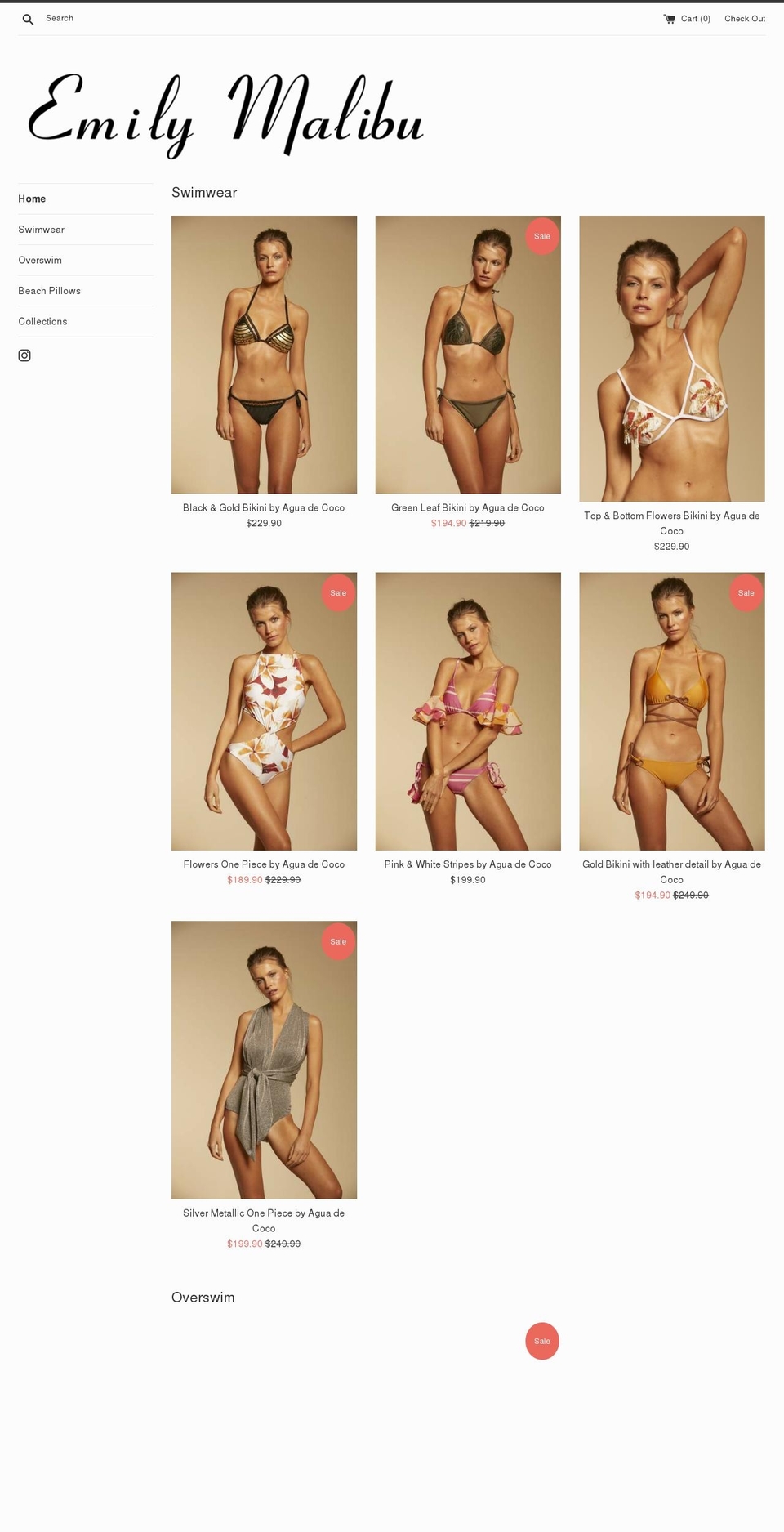 emilymalibu.com — Shopify storefront screenshot