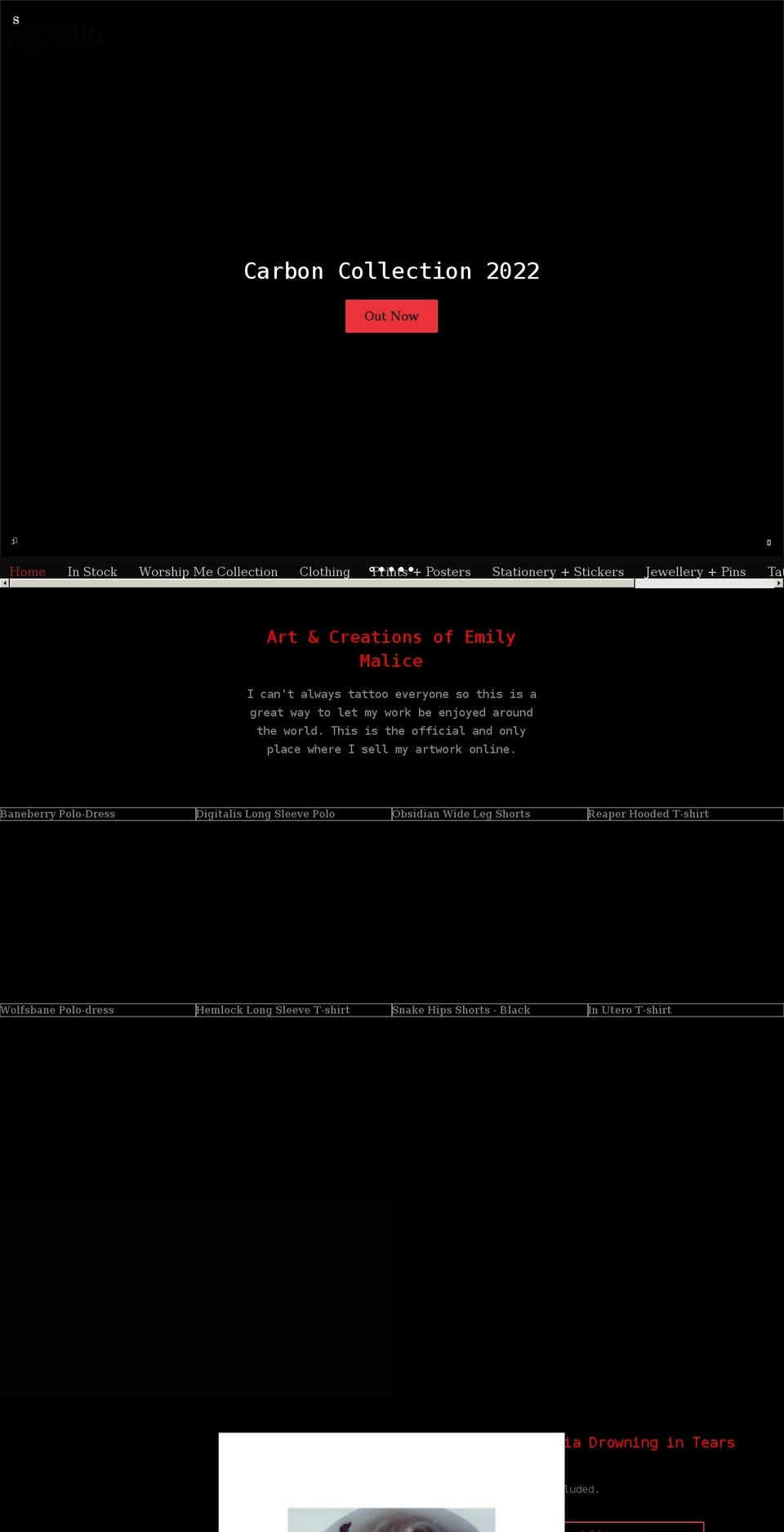 emilymalice.myshopify.com shopify website screenshot