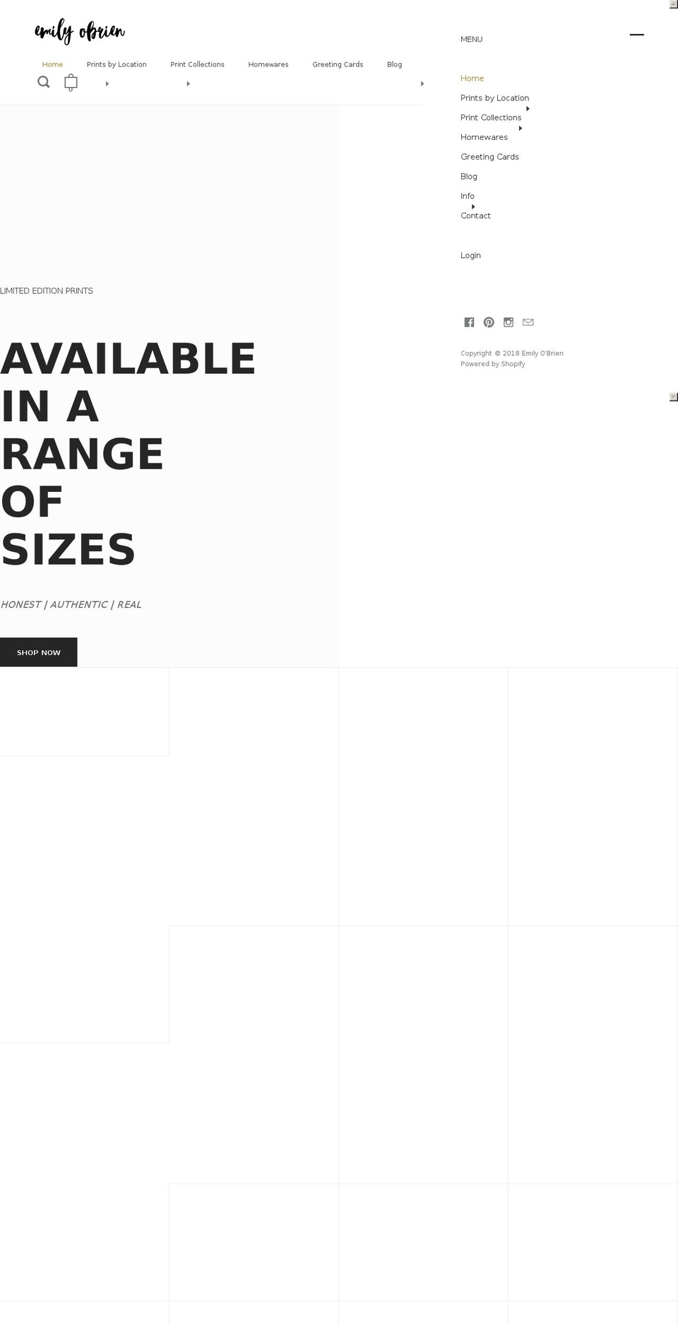 emilyobrienlifestyle.com — Shopify storefront screenshot