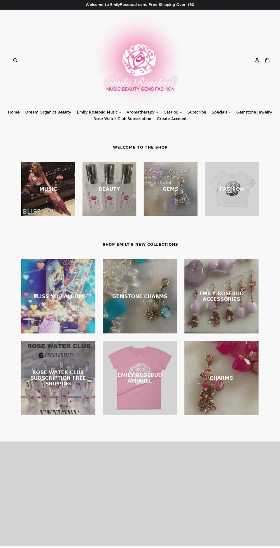 emilyrosebud.com — Shopify storefront screenshot