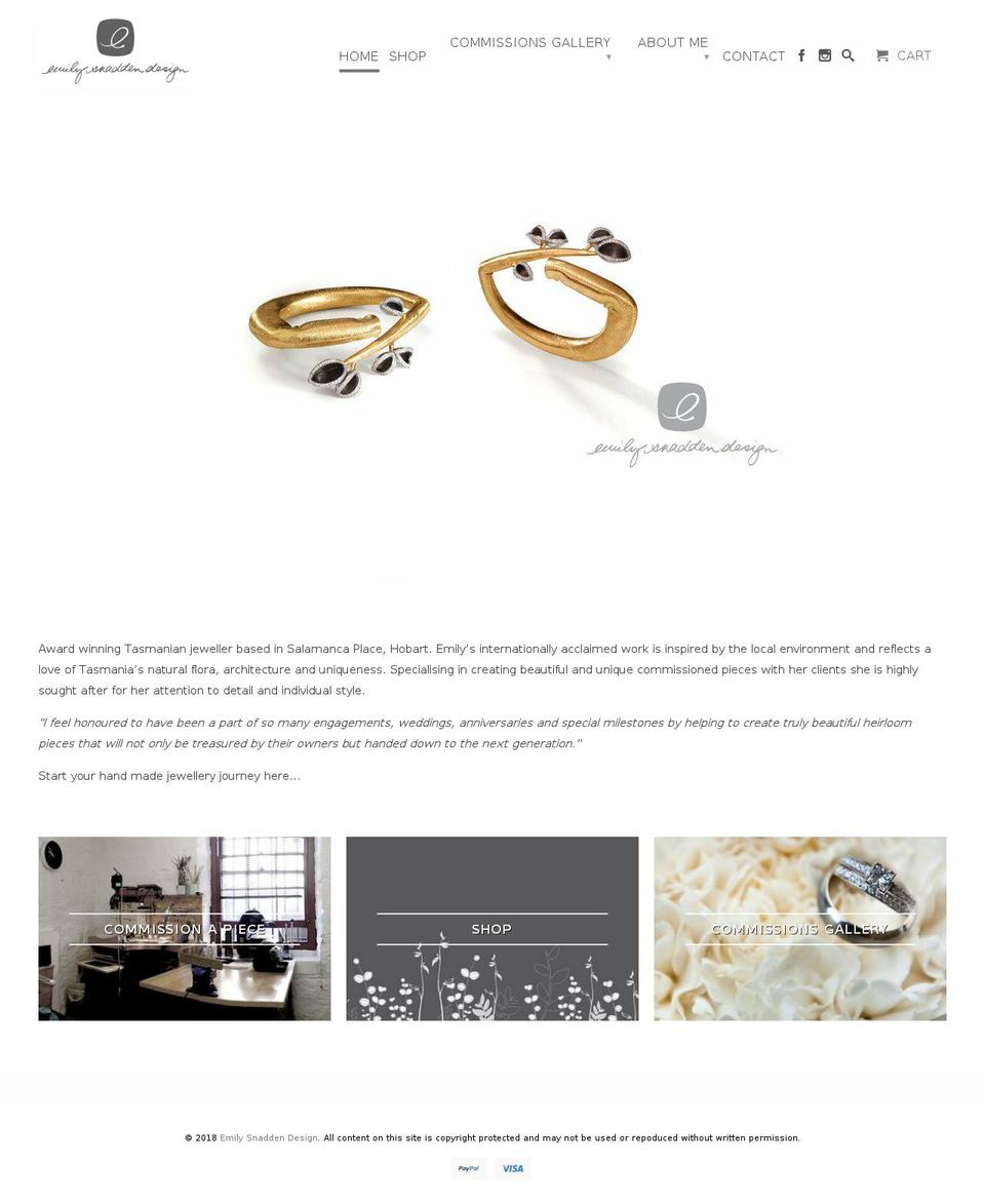 emilysnadden.com — Shopify storefront screenshot