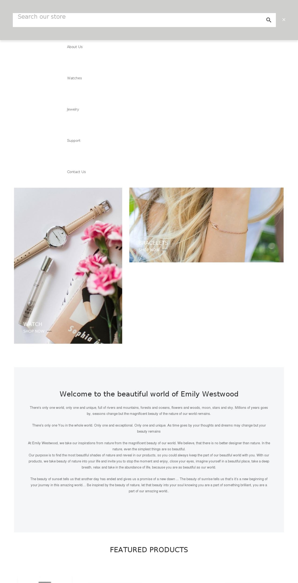 emilywestwood.com — Shopify storefront screenshot