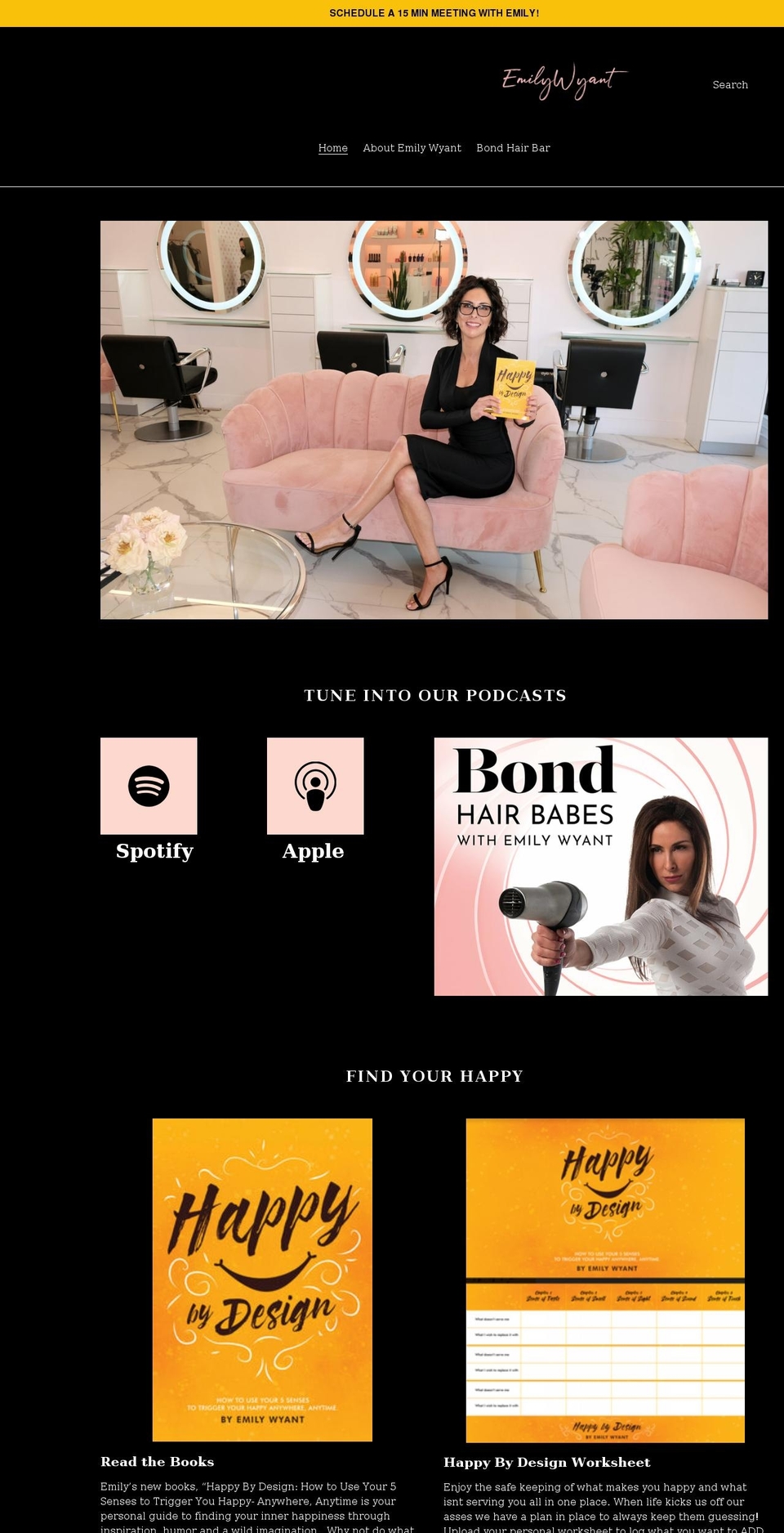 emilywyant.com shopify website screenshot