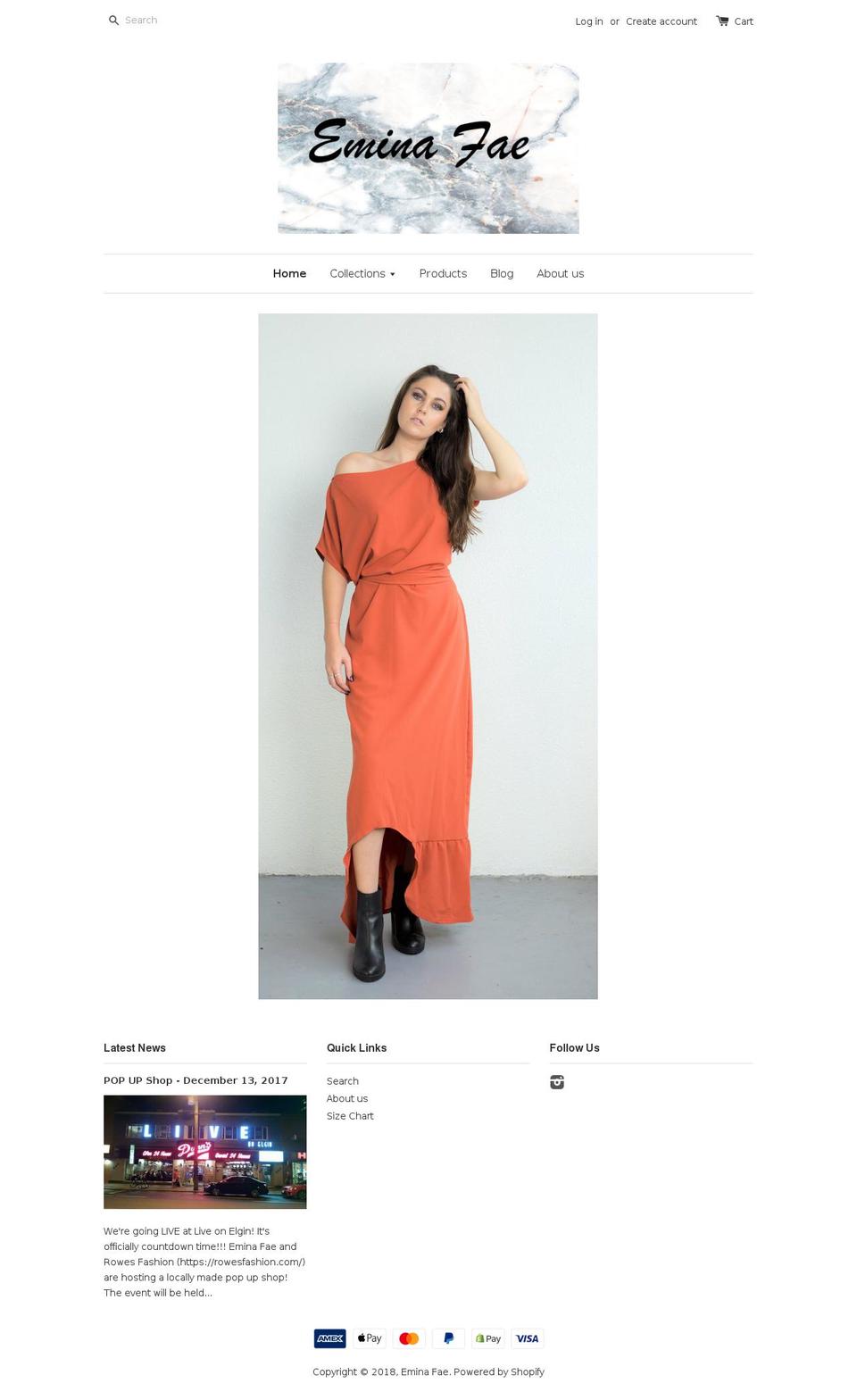 eminafae.com shopify website screenshot