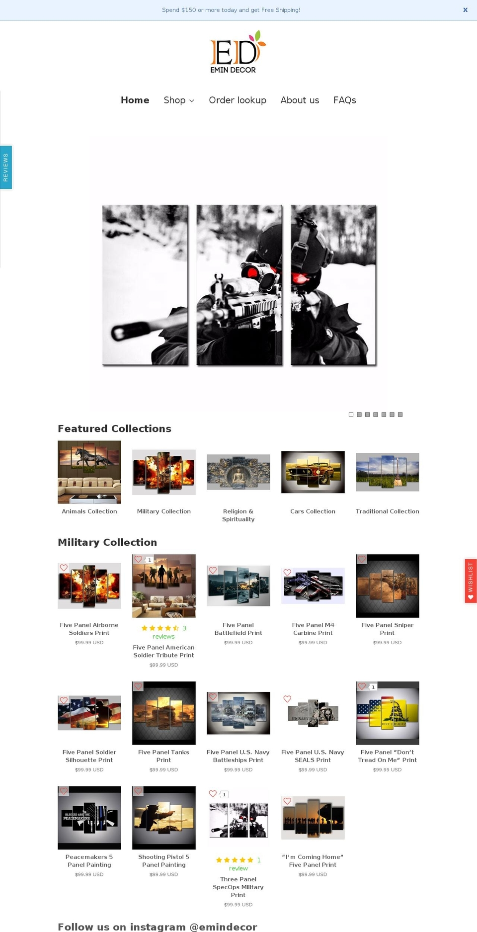 emindecor.com shopify website screenshot