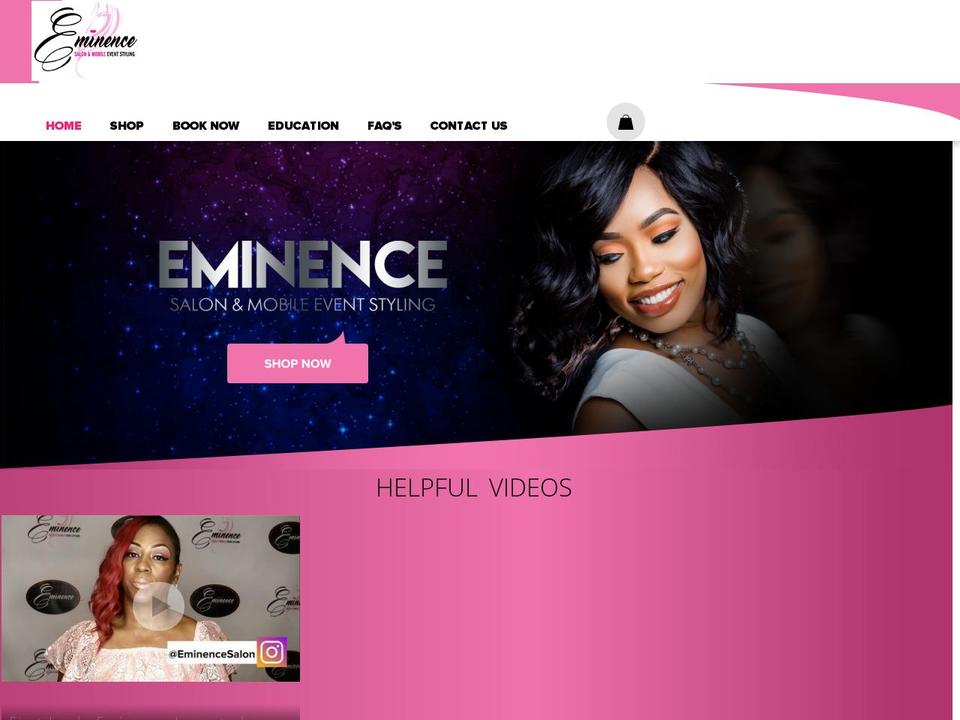 Eminence Shopify theme site example eminenceimportedhair.com