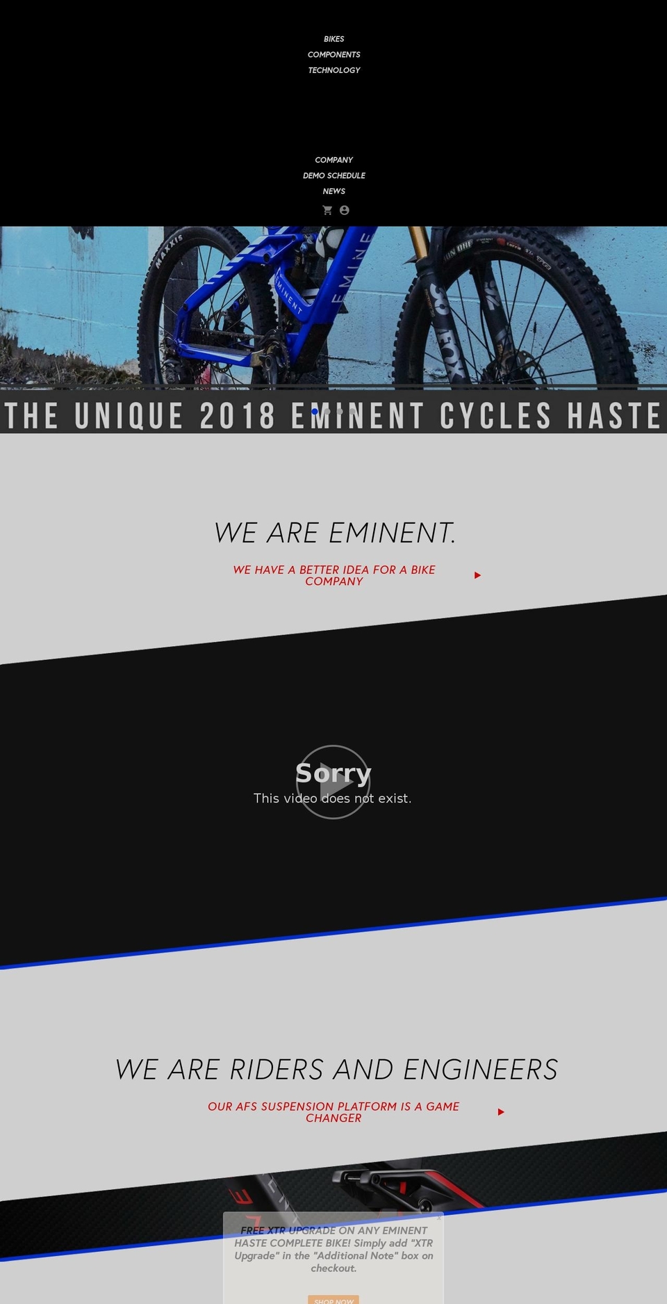 eminentcycles.com shopify website screenshot