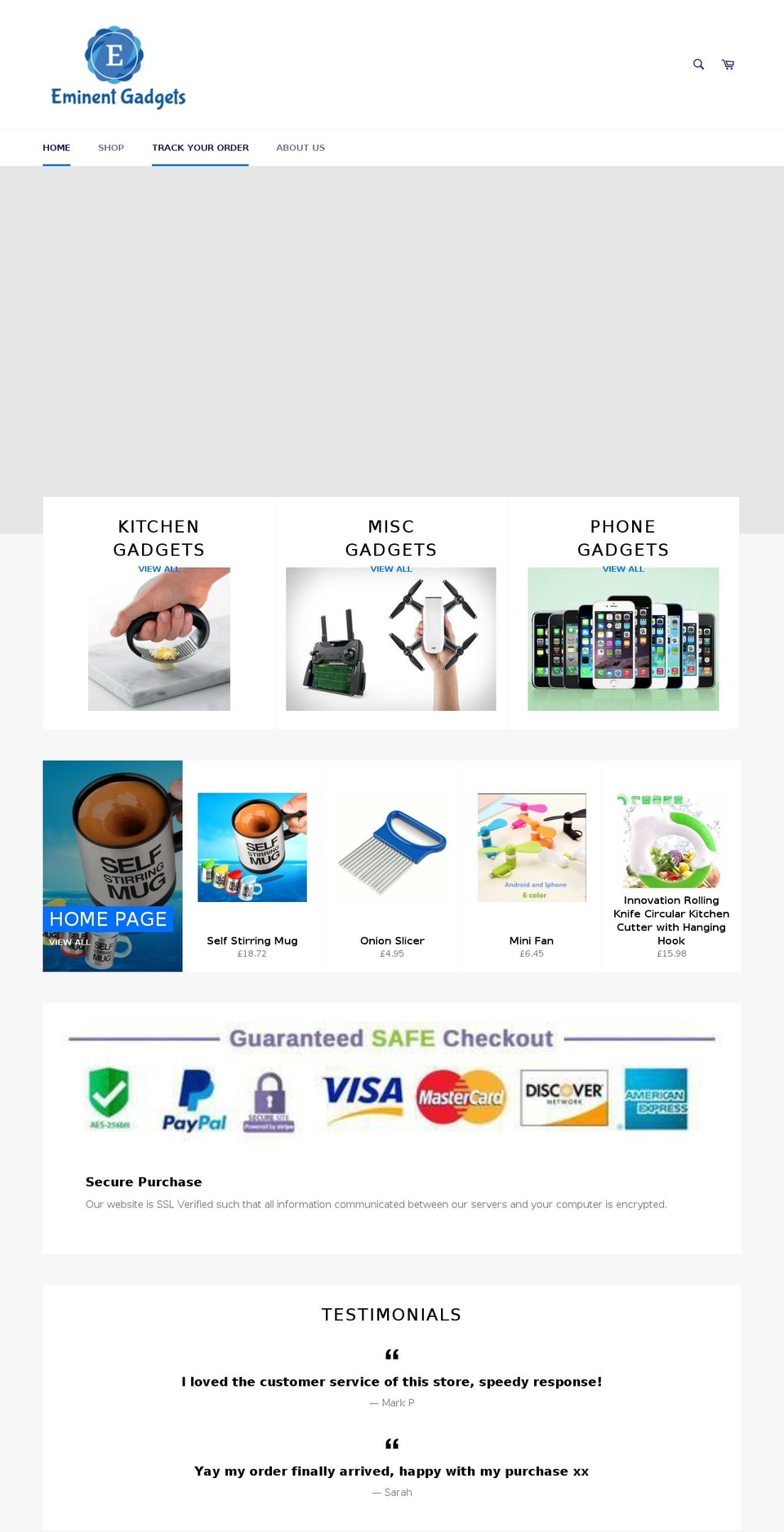 eminentgadgets.com — Shopify storefront screenshot