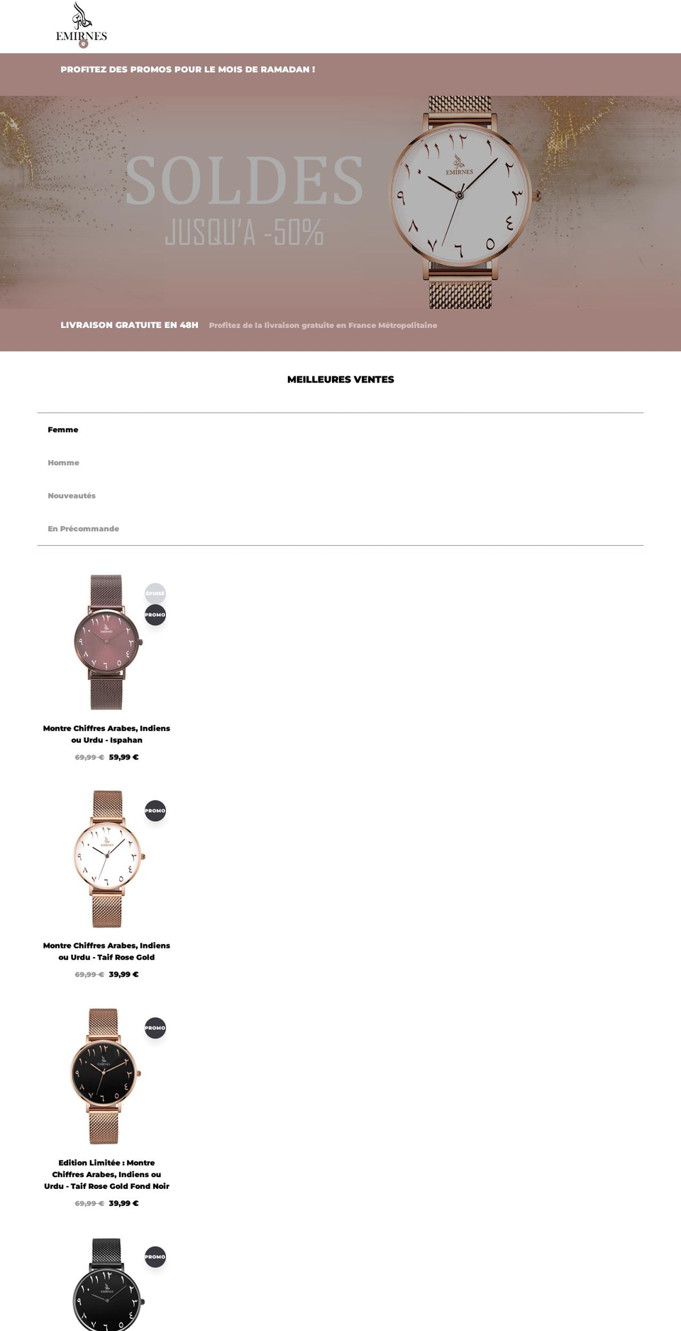 emirnes.com shopify website screenshot