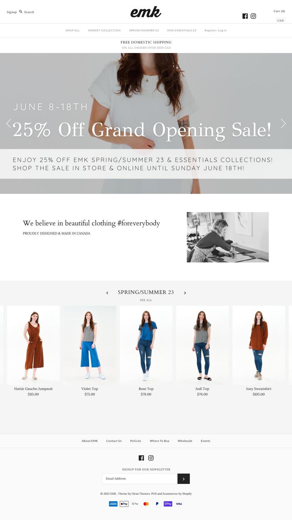 emkeveryday.com shopify website screenshot