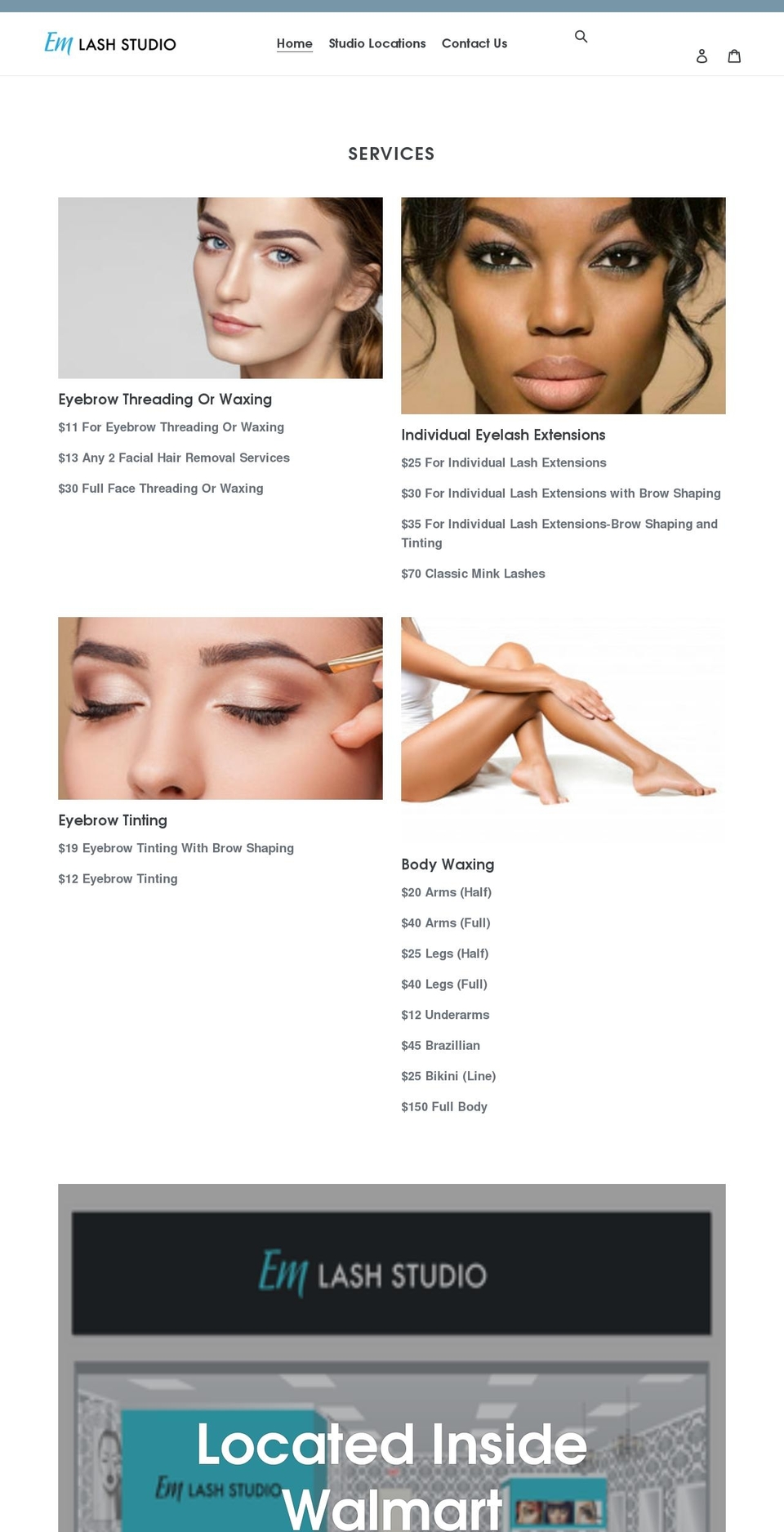 emlashstudio.com shopify website screenshot