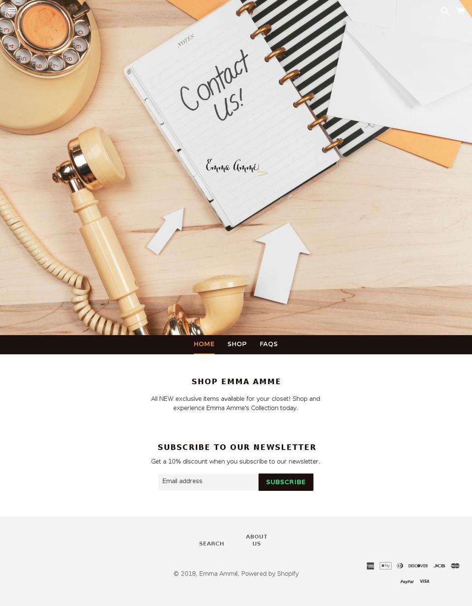 emmaamme.com shopify website screenshot