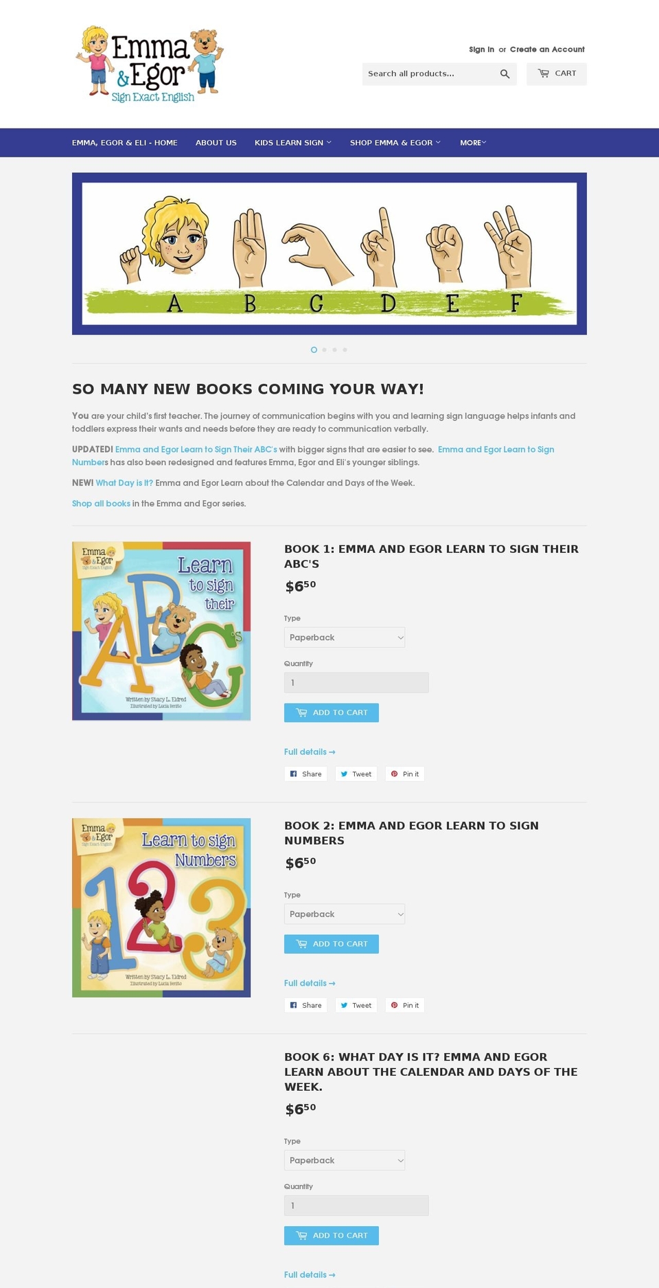 emmaandegor.com — Shopify storefront screenshot