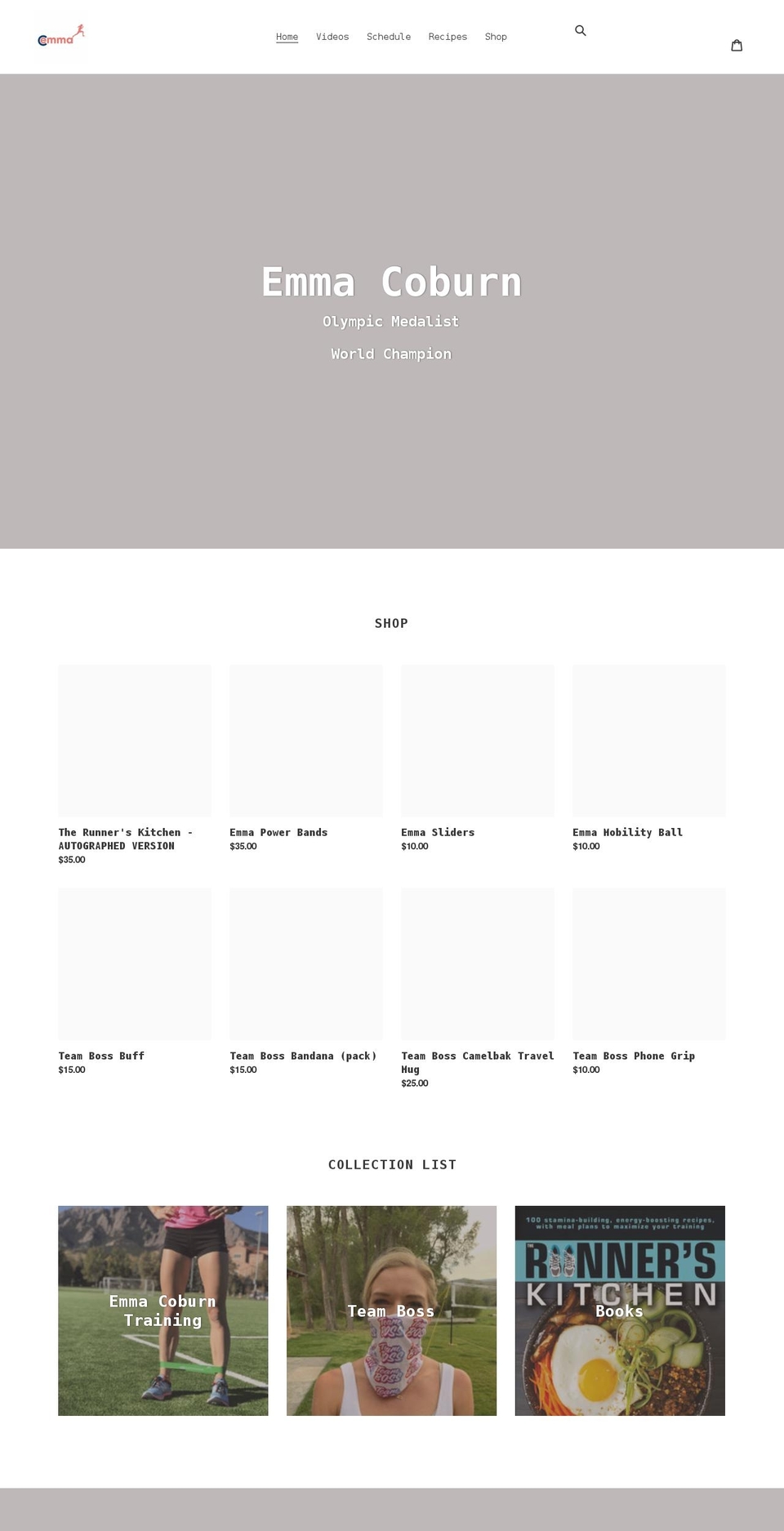 emmacoburn.com shopify website screenshot