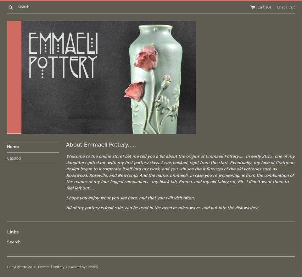 emmaeli-pottery.com — Shopify storefront screenshot