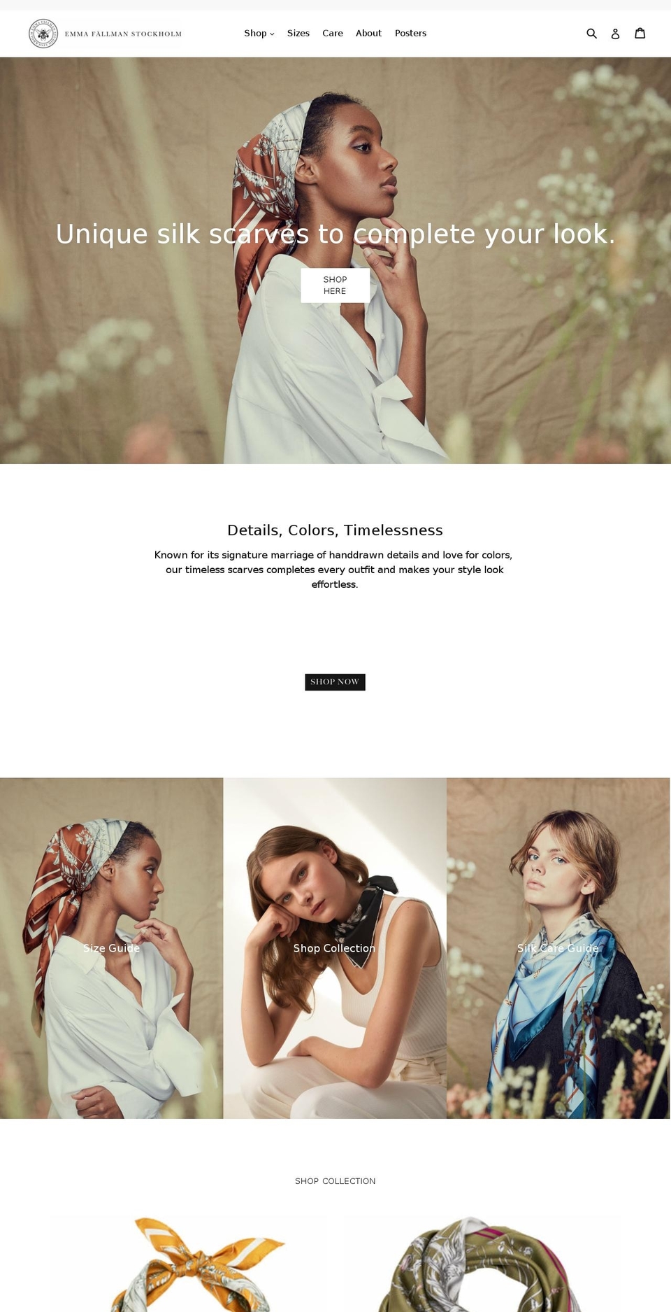 emmafallman.se shopify website screenshot