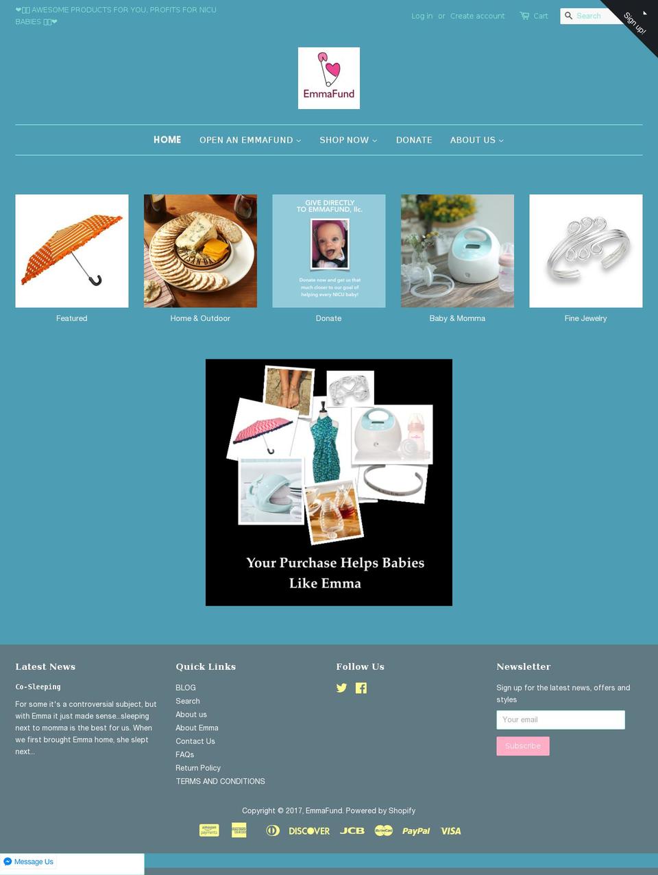 emmafund.com shopify website screenshot
