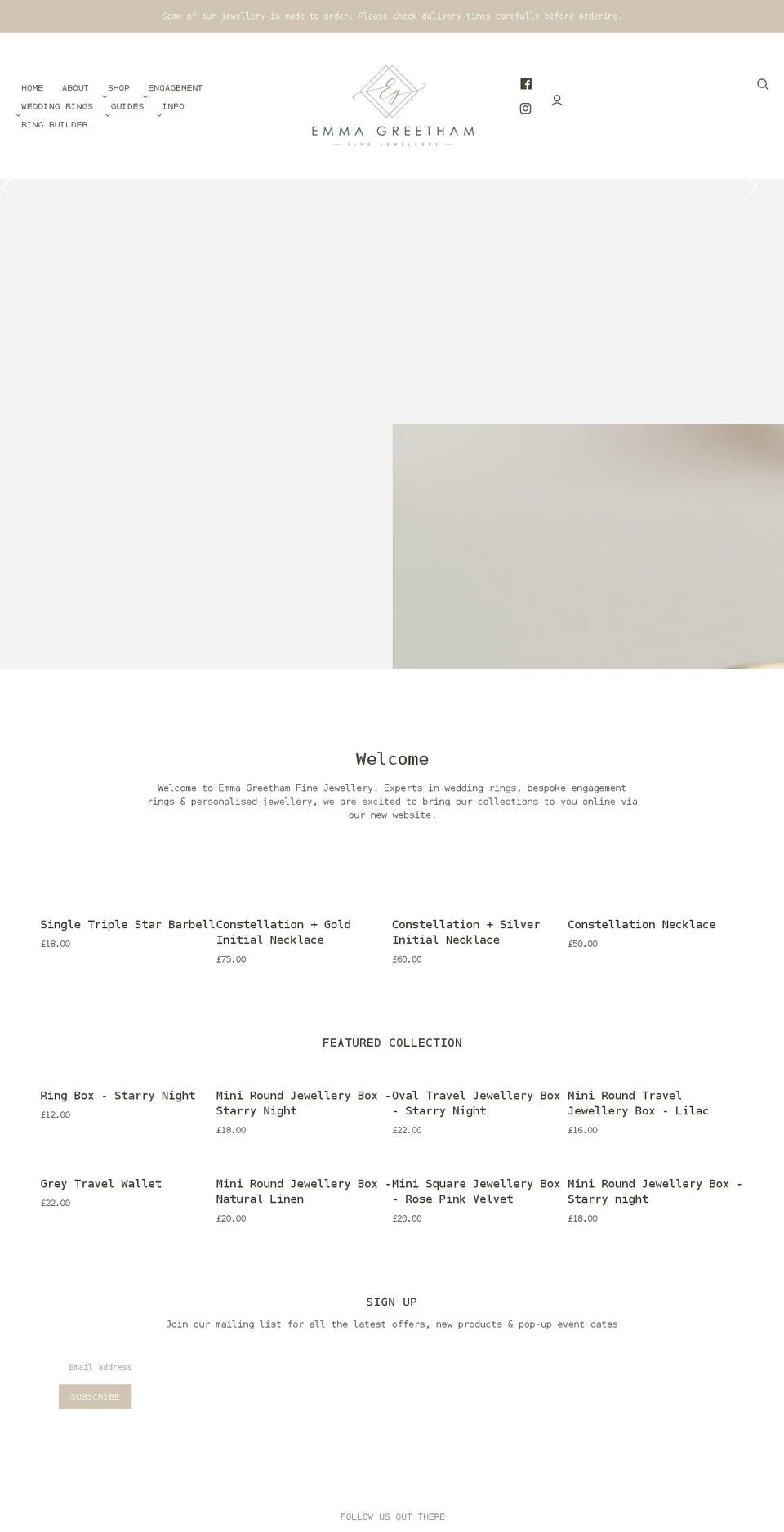 emmagreetham.com shopify website screenshot