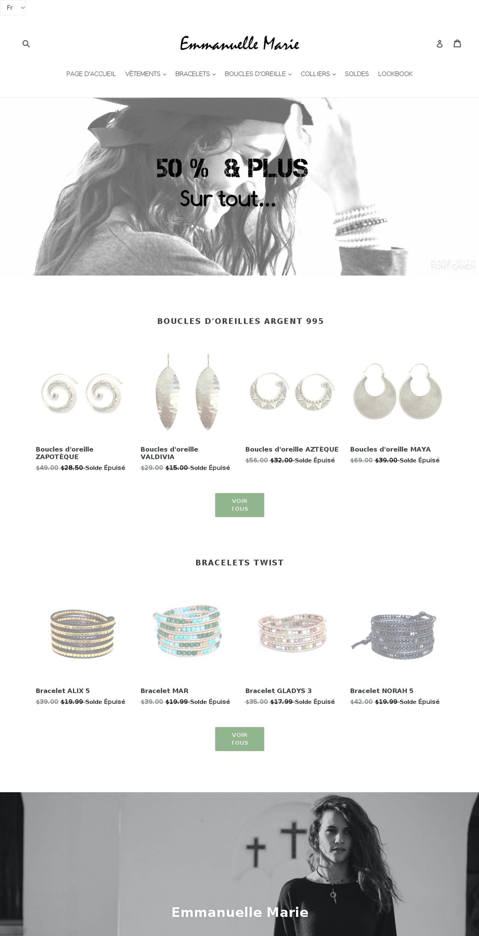 emmanuellemarie.com — Shopify storefront screenshot