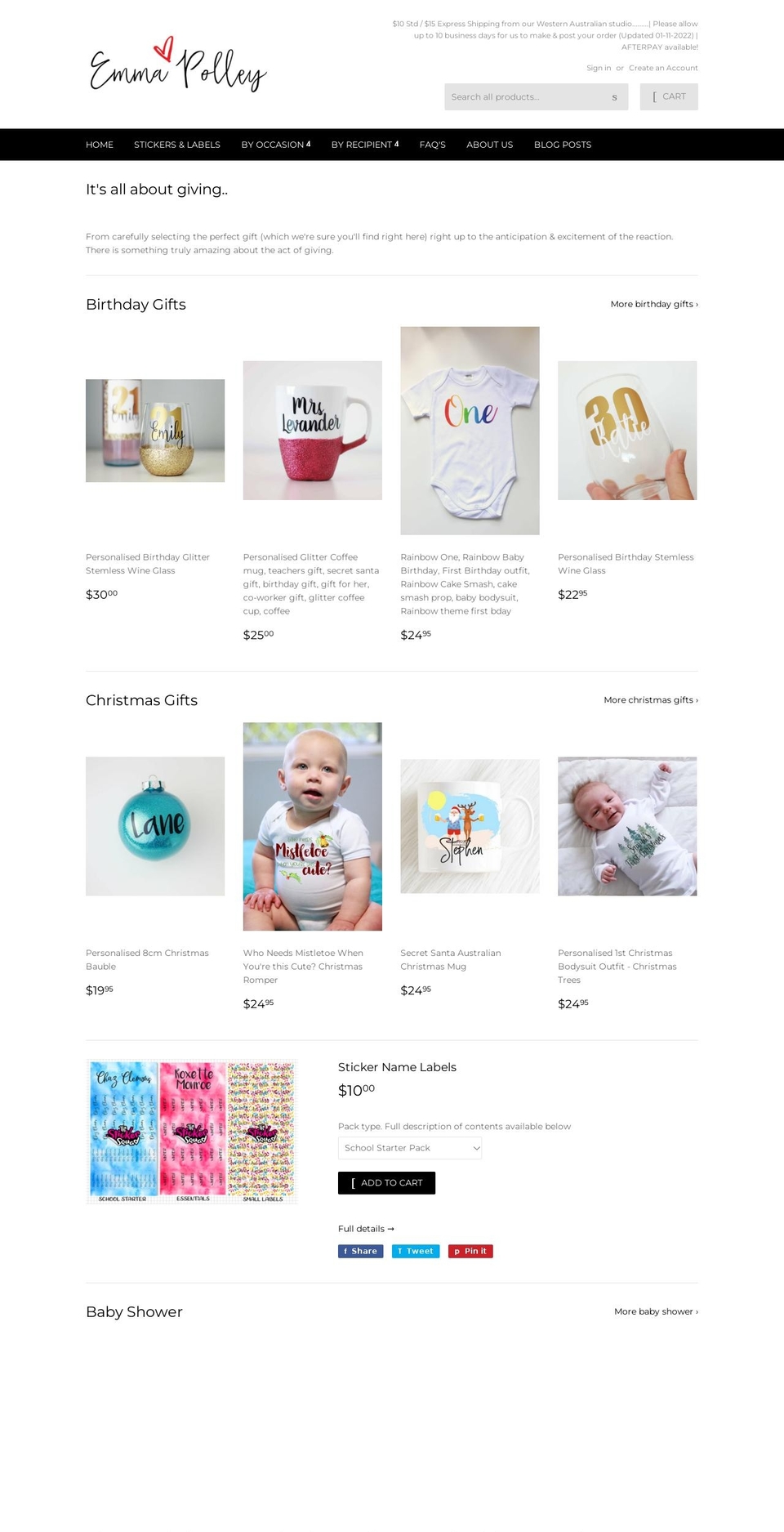 emmapolley.com.au shopify website screenshot