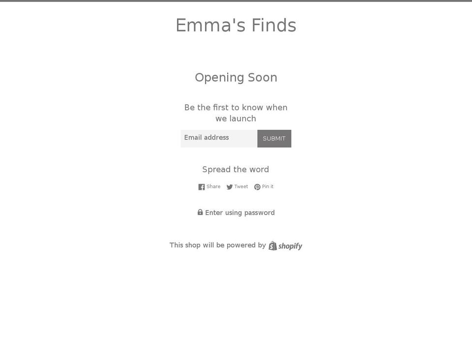 emmasfinds.com — Shopify storefront screenshot