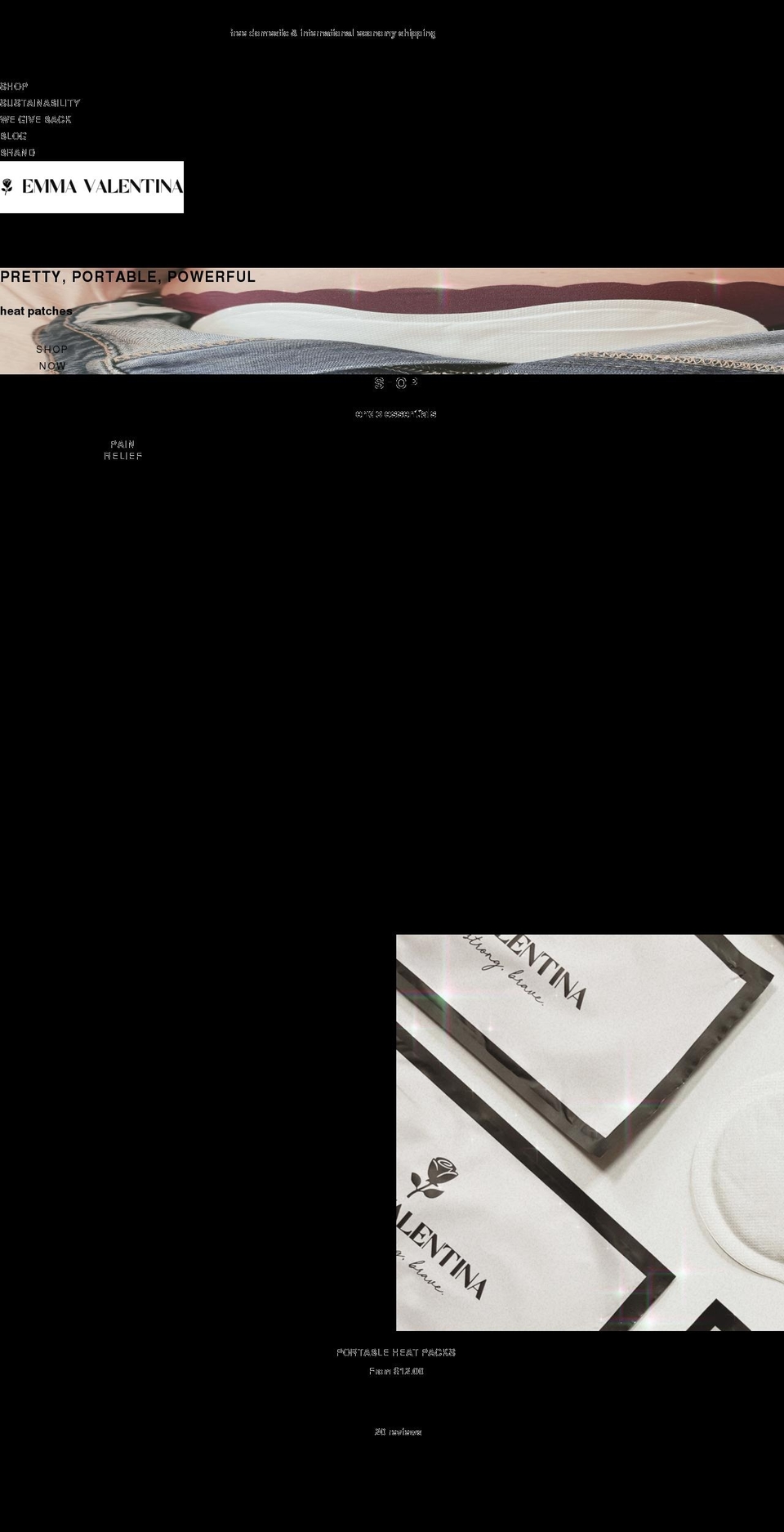 emmavalentina.com shopify website screenshot