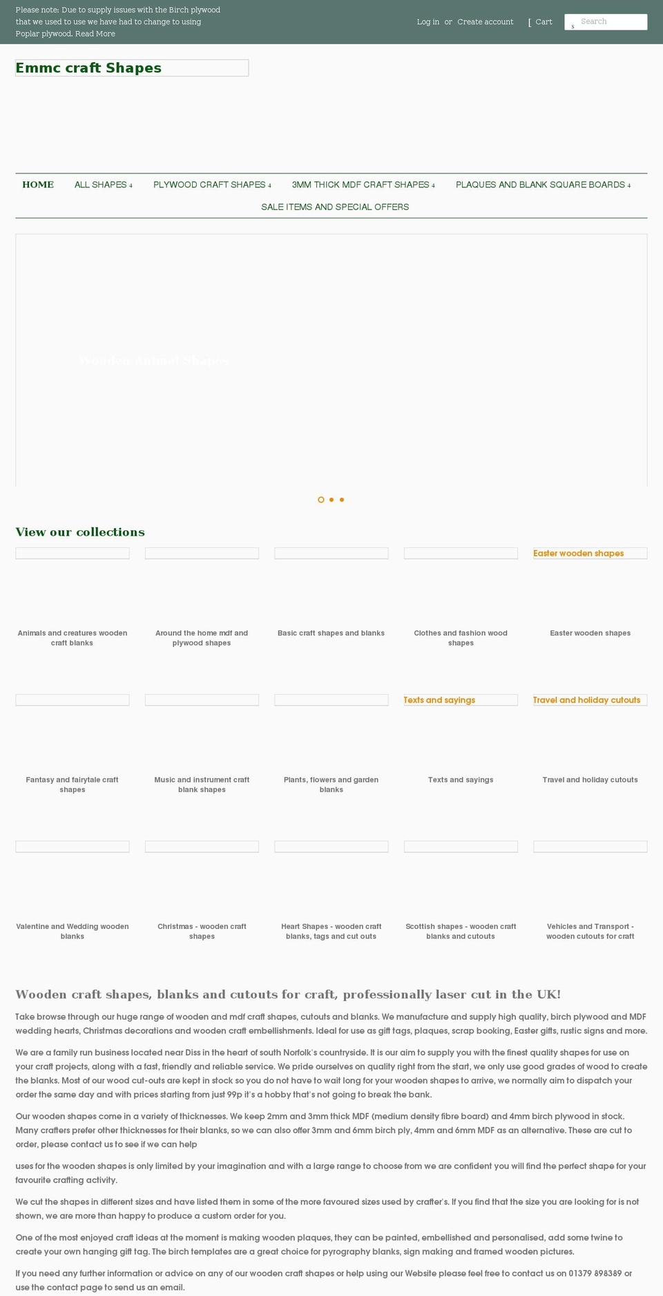 emmc-craftshapes.co.uk shopify website screenshot