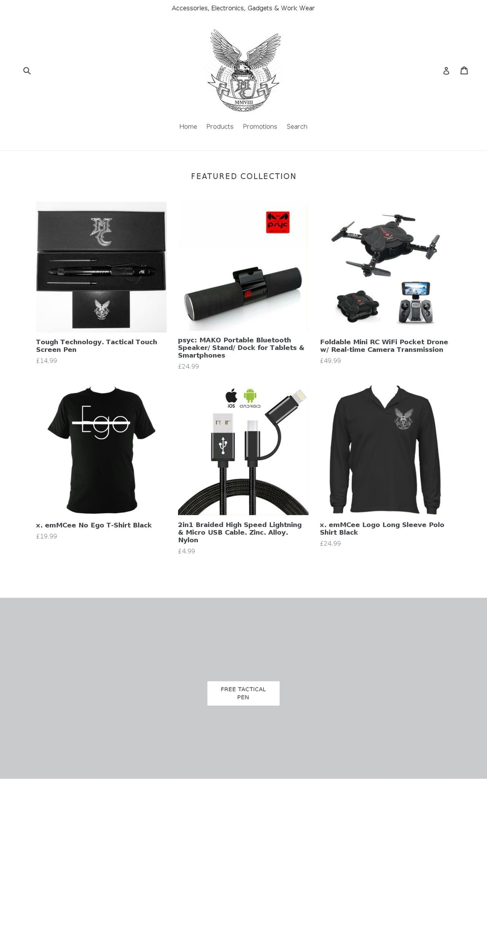 emmcee.com — Shopify storefront screenshot