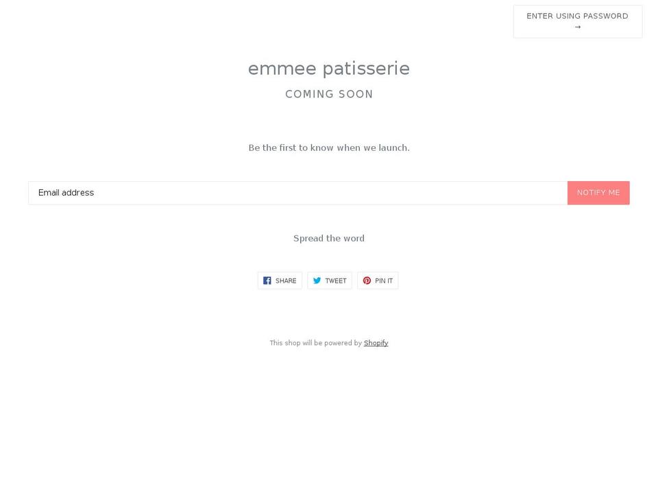 emmeepatisserie.com — Shopify storefront screenshot