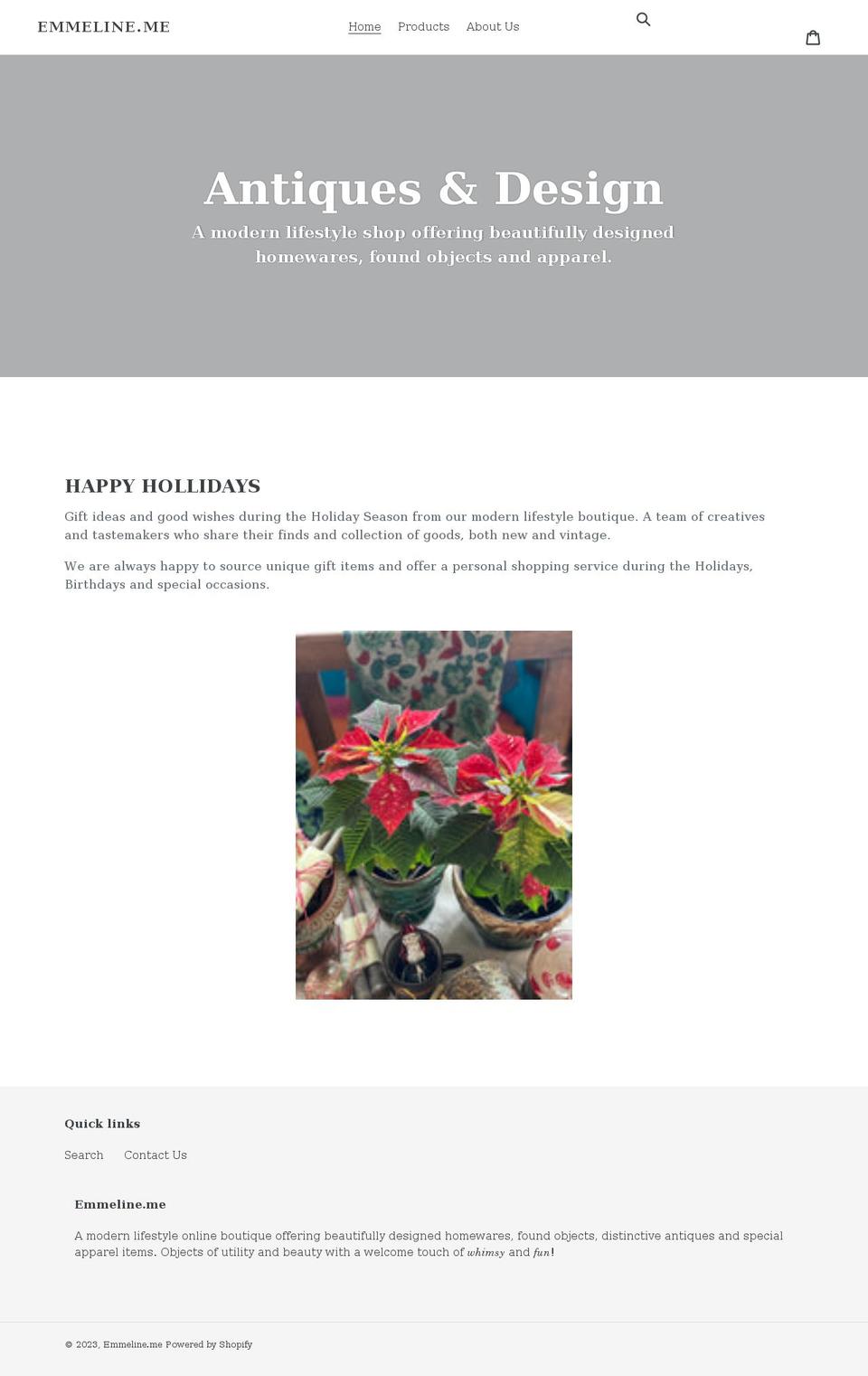 emmeline.me shopify website screenshot