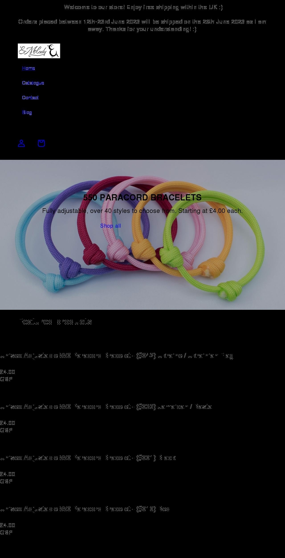 emmelody.com shopify website screenshot