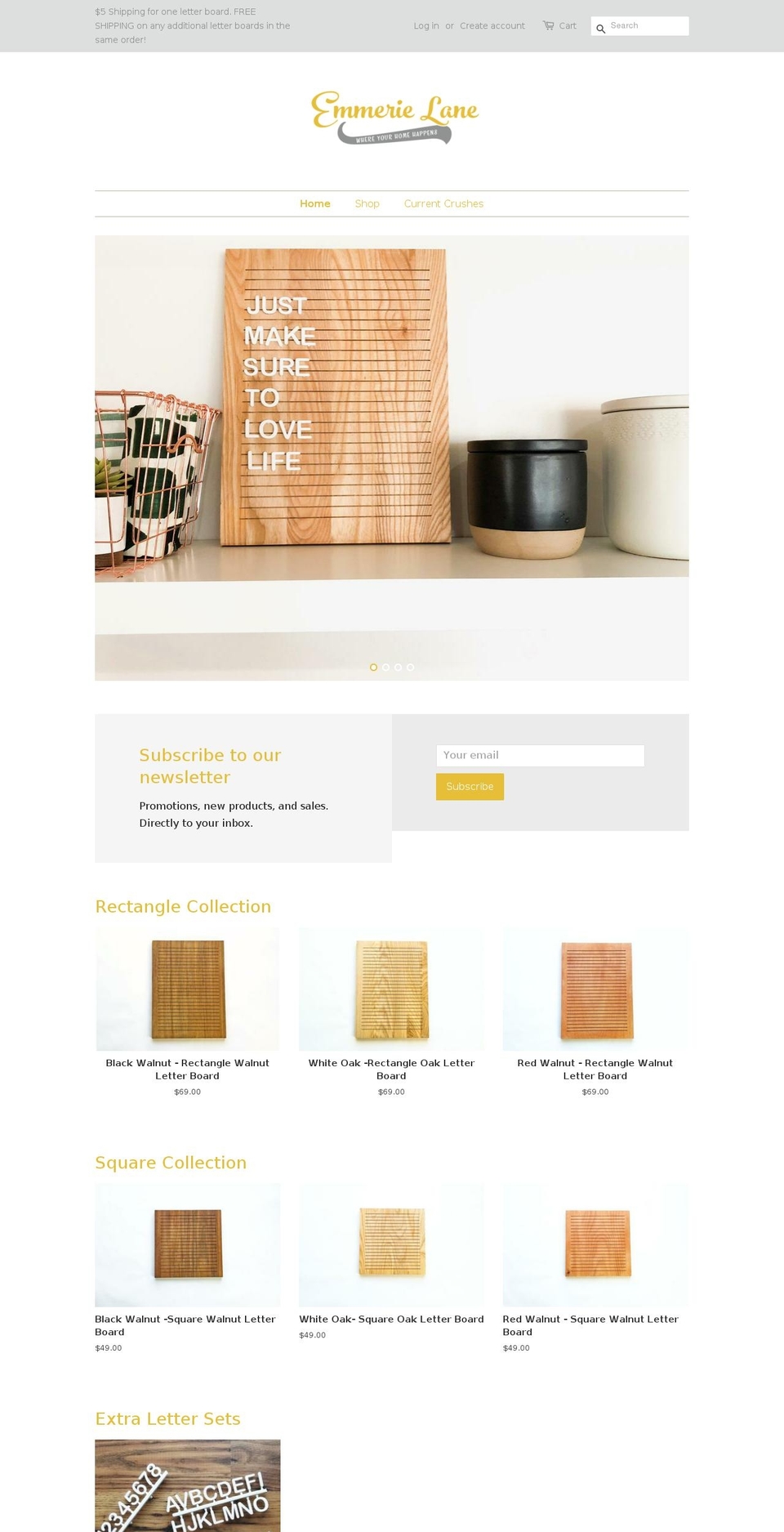 emmerielane.com — Shopify storefront screenshot