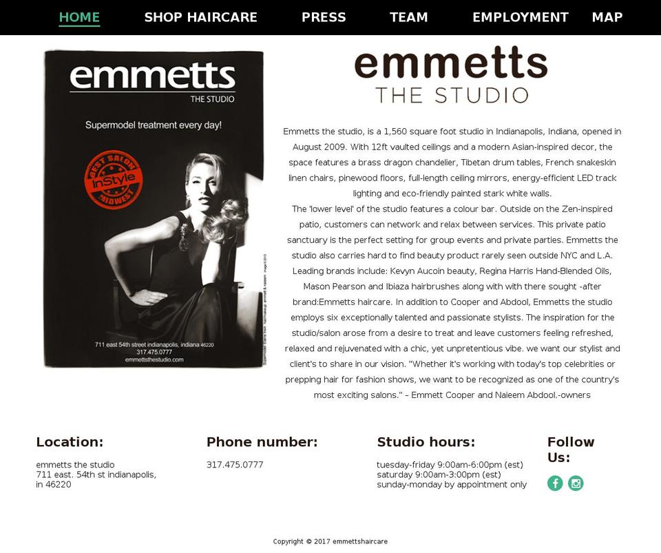 emmettsthestudio.com shopify website screenshot