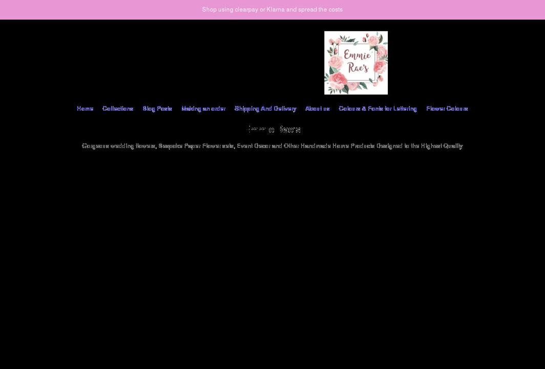 emmieraes.com shopify website screenshot