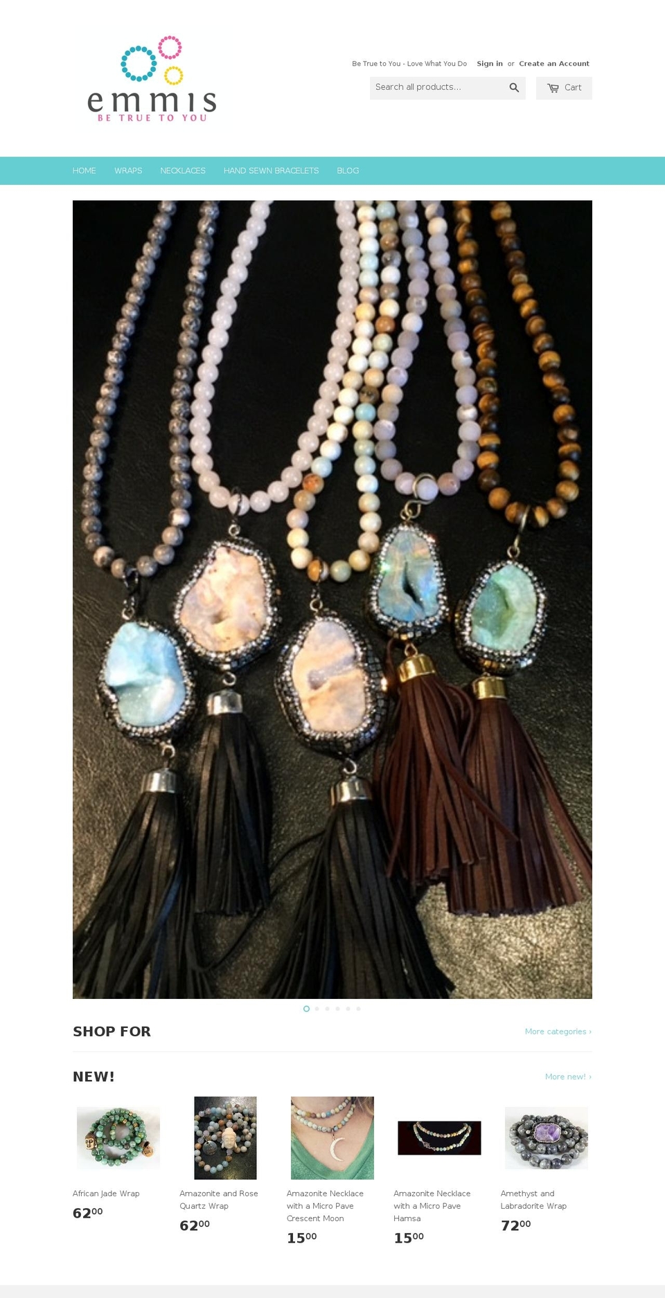 emmisjewelry.com shopify website screenshot