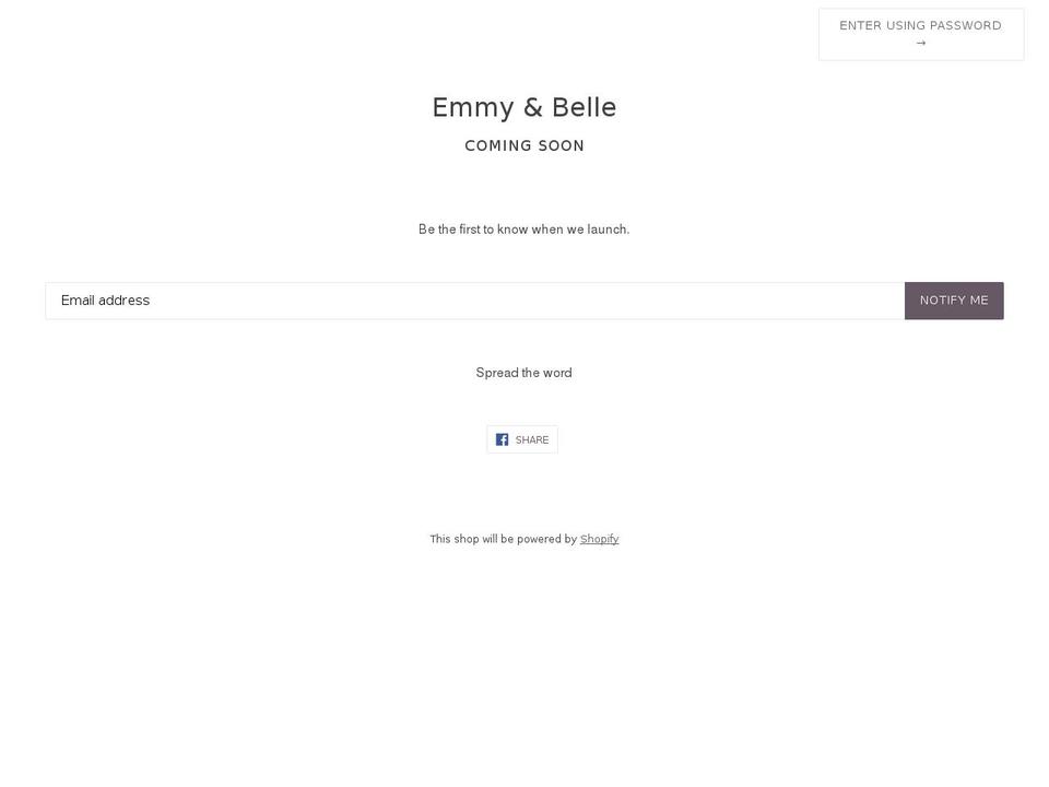 emmyandbelle.com — Shopify storefront screenshot