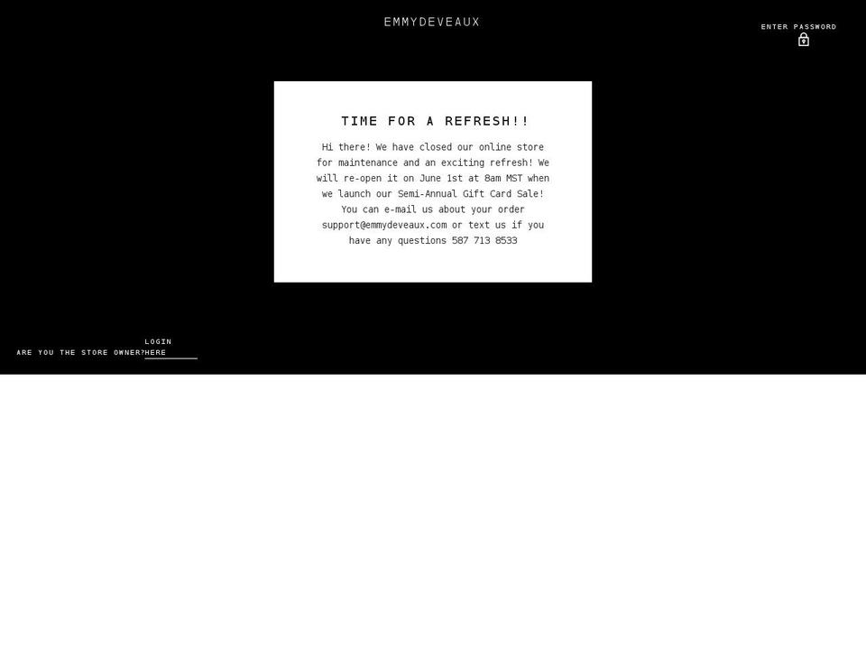 emmydeveaux.com shopify website screenshot