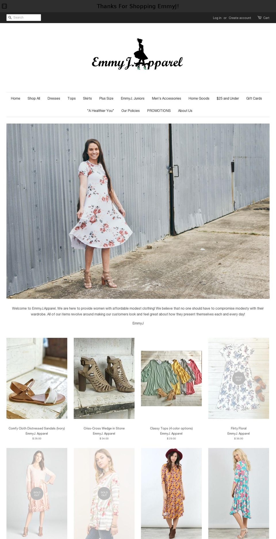 emmyjapparel.com shopify website screenshot