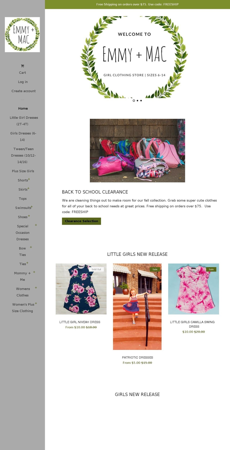 emmymac.com — Shopify storefront screenshot