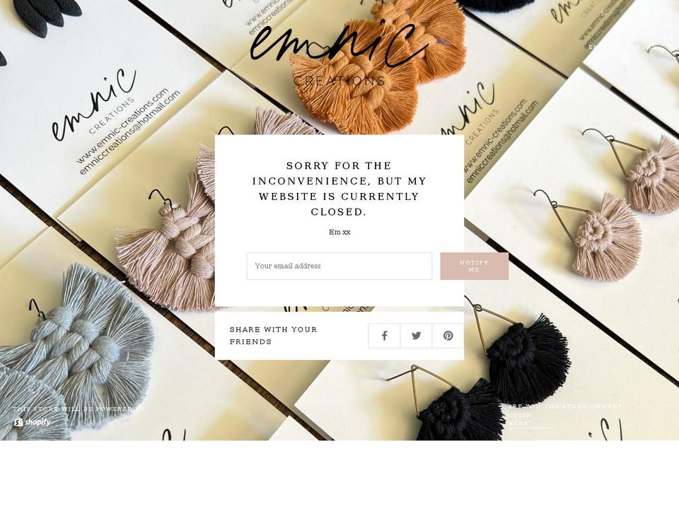 emnic-creations.com — Shopify storefront screenshot