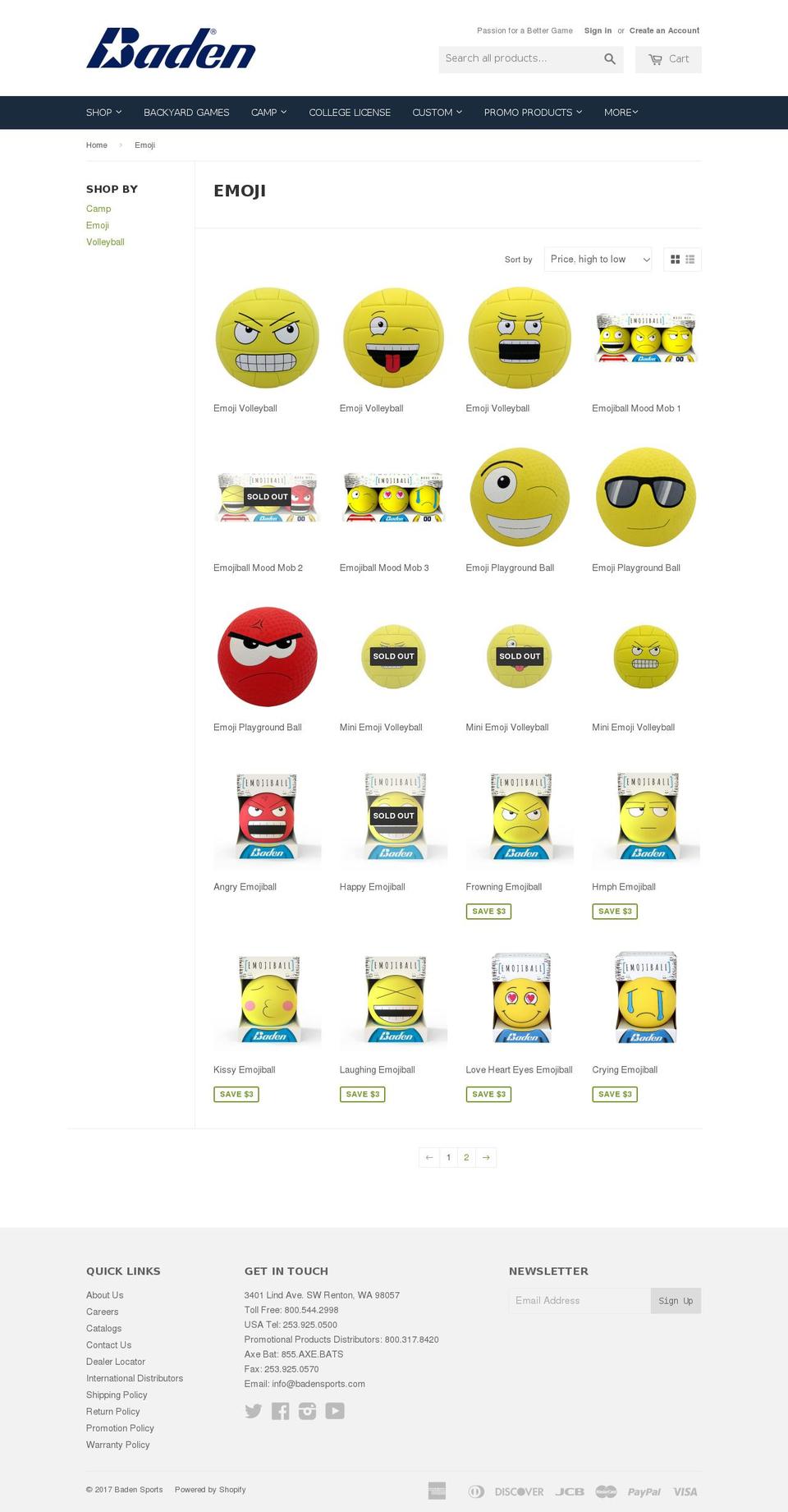 emojiball.com shopify website screenshot